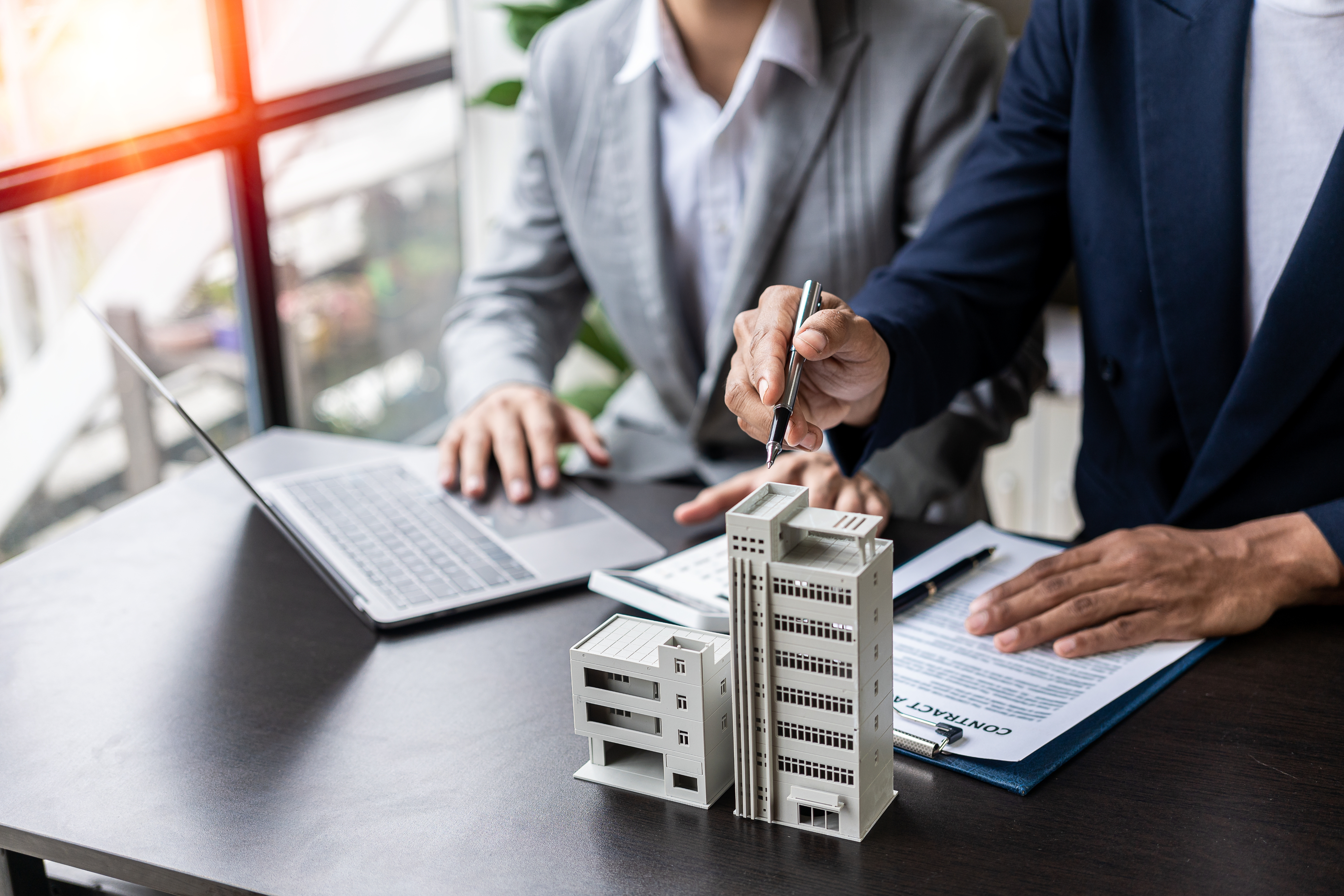 Photo of people planning a commercial construction project